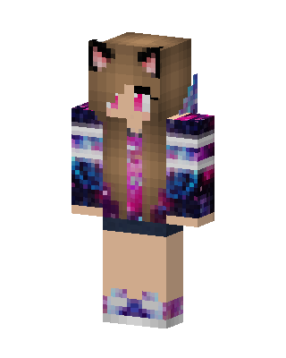 Galaxy Cat Girl Minecraft skin