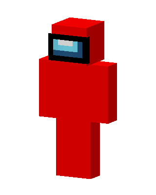 Red Crewmate skin, 3D preview