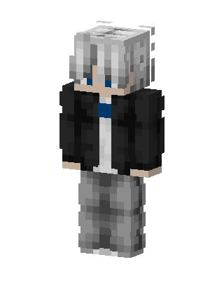 Silver Hair Boy skin, 3D preview