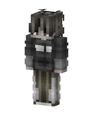 Grayscale Hoodie Boy skin, 3D preview