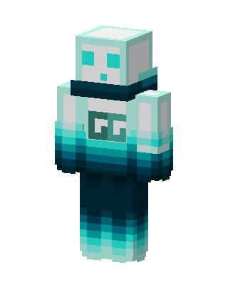 Aqua Gradient Bot skin, 3D preview