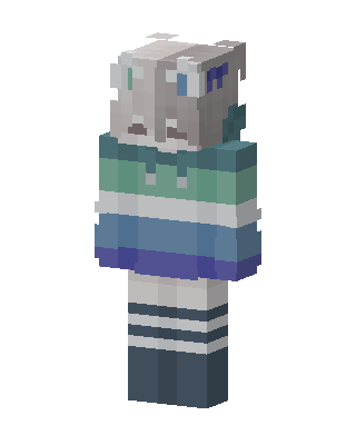 Striped Sweater Cat skin, 3D preview