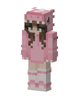 Pink Hoodie Girl skin, 3D preview
