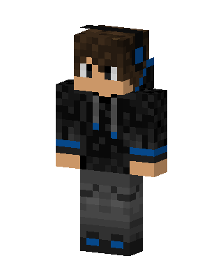 Blue Hoodie Gamer skin, 3D preview