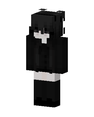 Dark Hoodie Girl skin, 3D preview