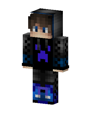 Blue Creeper Hoodie skin, 3D preview