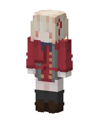 Red Student Girl skin, 3D preview