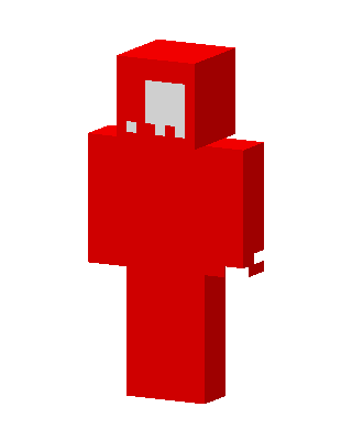 Red Crewmate skin, 3D preview