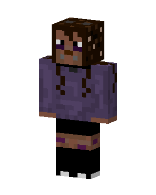 Purple Hoodie Girl skin, 3D preview