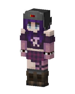 Purple Robot Girl skin, 3D preview