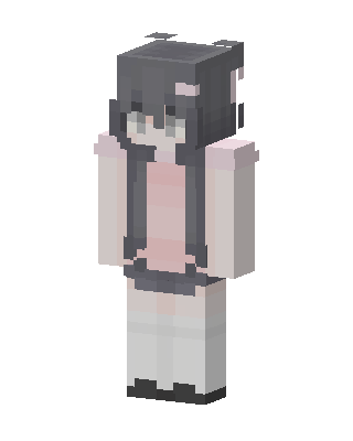Gray Anime Girl skin, 3D preview