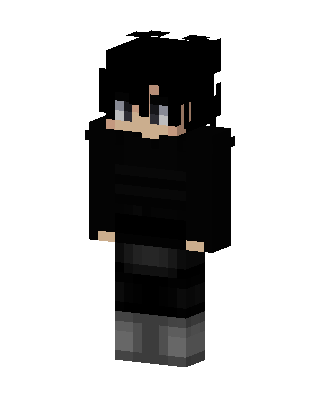 Dark Hoodie Boy skin, 3D preview