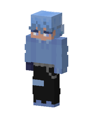 Blue Hoodie Boy skin, 3D preview