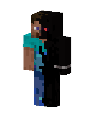 Half Shadow Steve skin, 3D preview