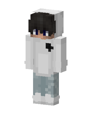 White Hoodie Boy skin, 3D preview