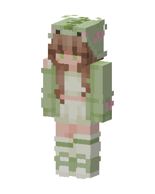 Frog Hoodie Girl Minecraft green skin