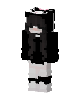 Panda Hoodie Girl skin, 3D preview