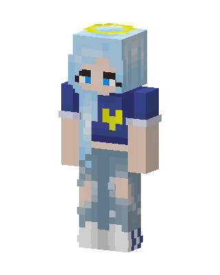 Blue Crowned Angel Girl skin, 3D preview