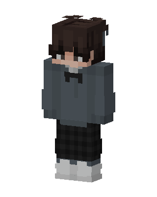 Gray Hoodie Boy skin, 3D preview