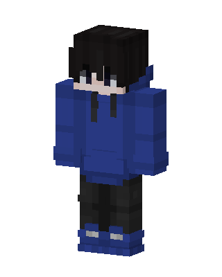 Blue Hoodie Boy skin, 3D preview