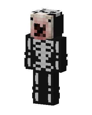 Skeleton Costume Creeper skin, 3D preview