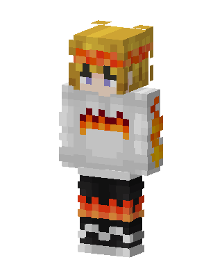 Flame Hoodie Boy skin, 3D preview