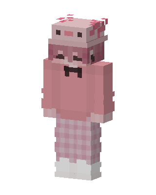 Axolotl Hoodie skin, 3D preview