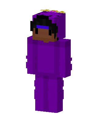 Purple Hoodie Crown skin, 3D preview
