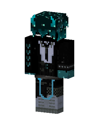 Black Emo Boy skin, 3D preview