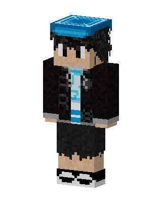Blue Cap Hoodie skin, 3D preview