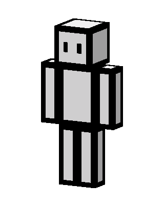 White Blocky Robot skin, 3D preview