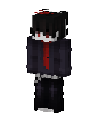 Black Anime Boy skin, 3D preview