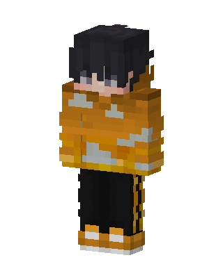 Amber Hoodie Boy skin, 3D preview