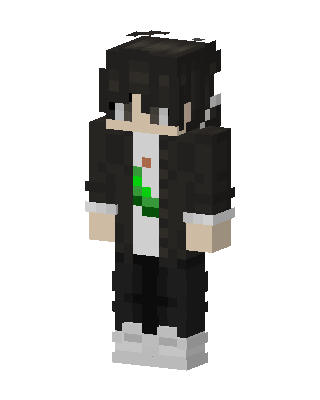 Dark Hoodie Boy skin, 3D preview