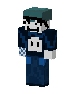 Blue Clown Hoodie skin, 3D preview