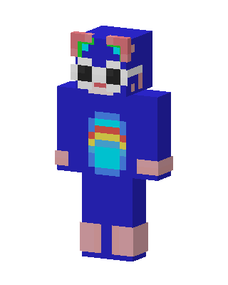Rainbow Belly Cat skin, 3D preview