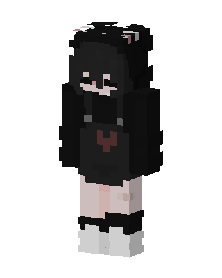 Black Hoodie Girl skin, 3D preview