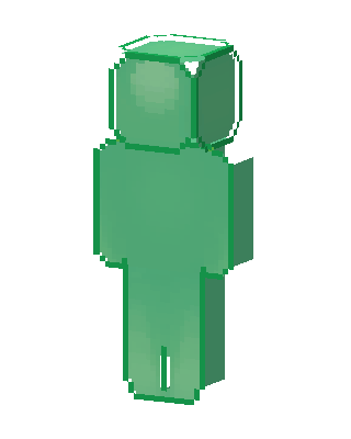 Green Mob skin, 3D preview