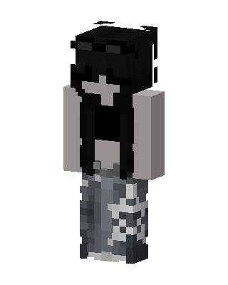 Black Emo Girl skin, 3D preview