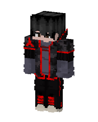 Crimson Hoodie Boy skin, 3D preview
