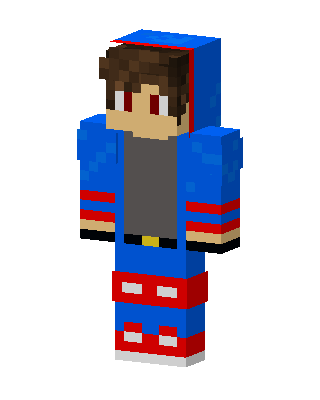 Blue Hoodie Boy skin, 3D preview