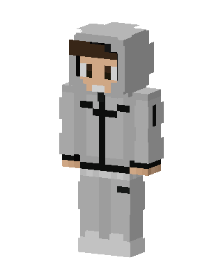 Gray Hoodie Boy skin, 3D preview