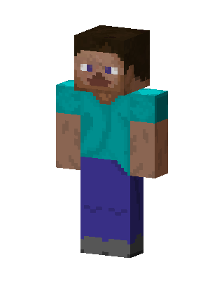 Steve skin, 3D preview