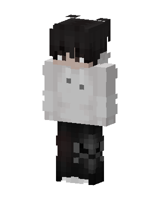 Monochrome Hoodie Boy skin, 3D preview