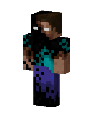 Corrupted Herobrine skin, 3D preview