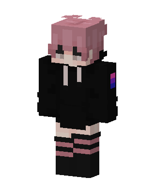 Pink Hoodie Kid skin, 3D preview