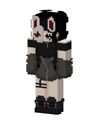 Black Anime Girl skin, 3D preview