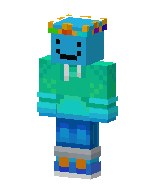 Blue Blob Hoodie skin, 3D preview