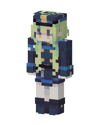 Green Haired Cadet skin, 3D preview