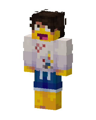 Yellow Hoodie Kid skin, 3D preview